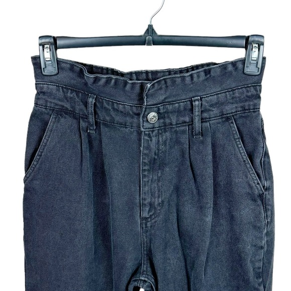 Urban Outfitters BDG Black Paper Bag High Waist Barrel Leg Jeans - Picture 4 of 7